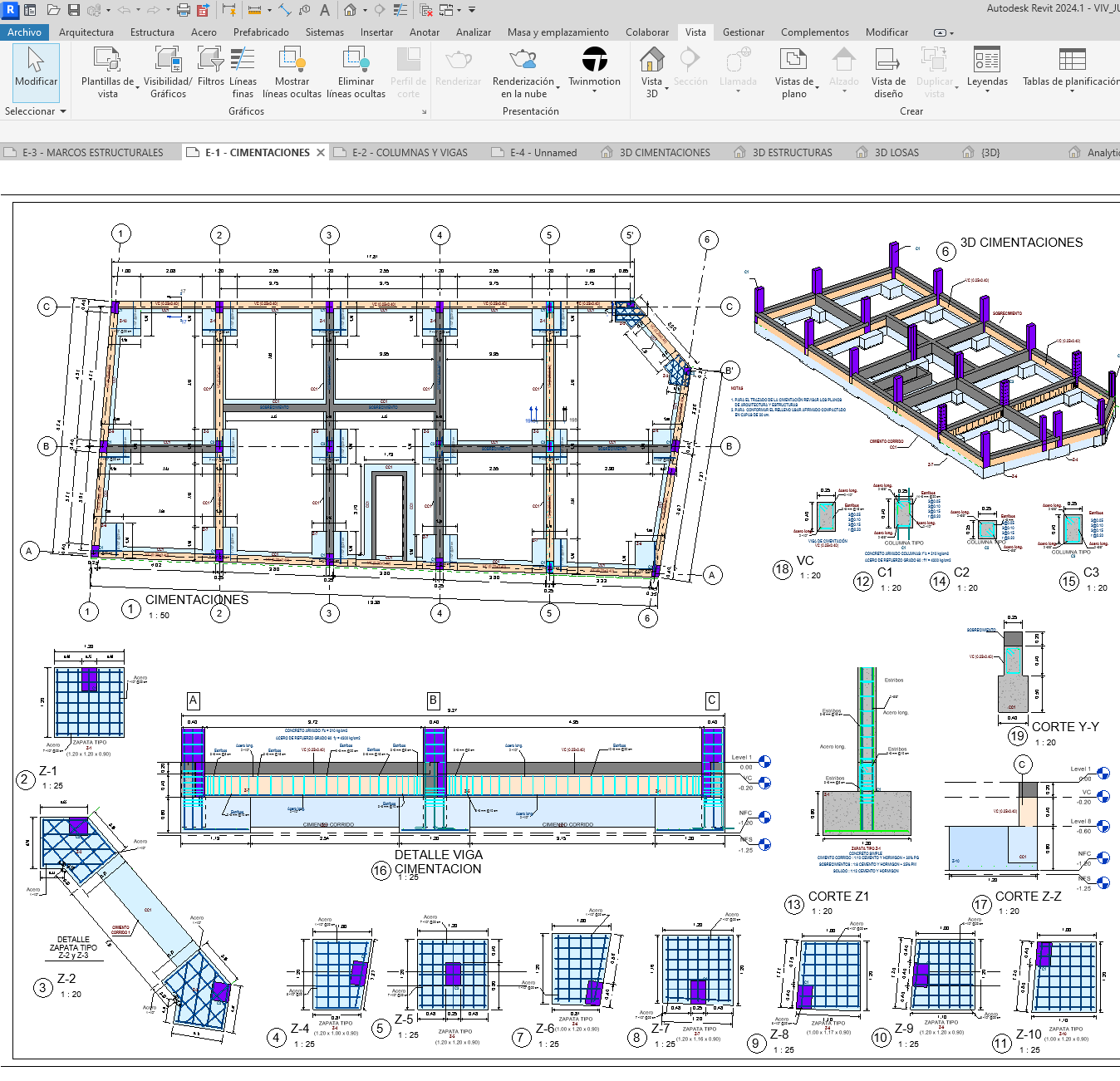 Modelado estructural 3D completo